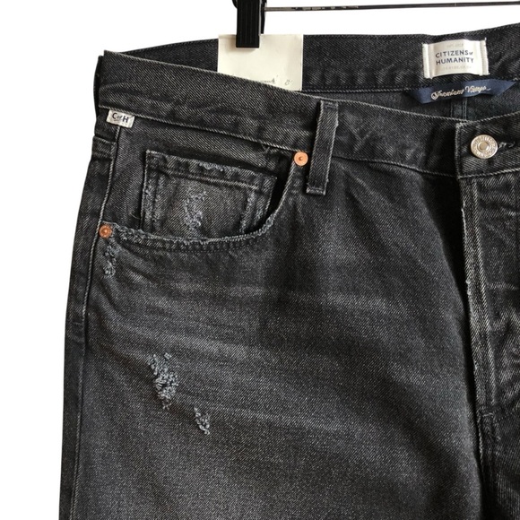 Citizens of Humanity Neve Relaxed Straight Black Jeans Sz 33 Obsidian NWT NEW - Picture 5 of 14